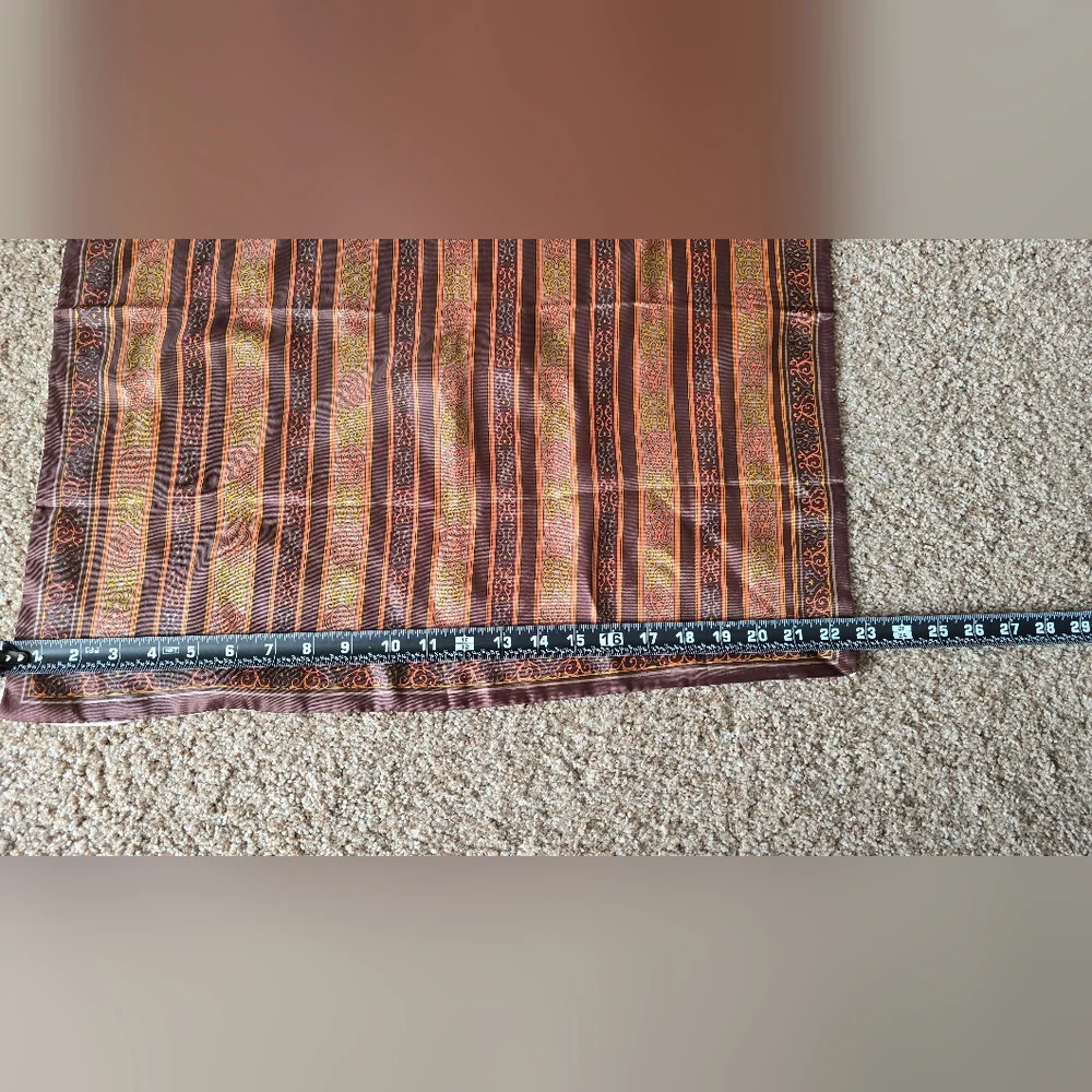 Vintage Brown Tone Silk Scarf